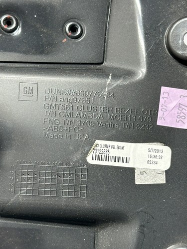 Chevrolet GM OEM 13-16 Traverse Dash Cluster Switch-Cluster Bezel 23122685 - Picture 7 of 7