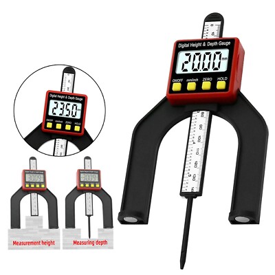 LCD Digital Depth Gauge Electronic Caliper Magnetic Ruler Tool 0- 80mm Height