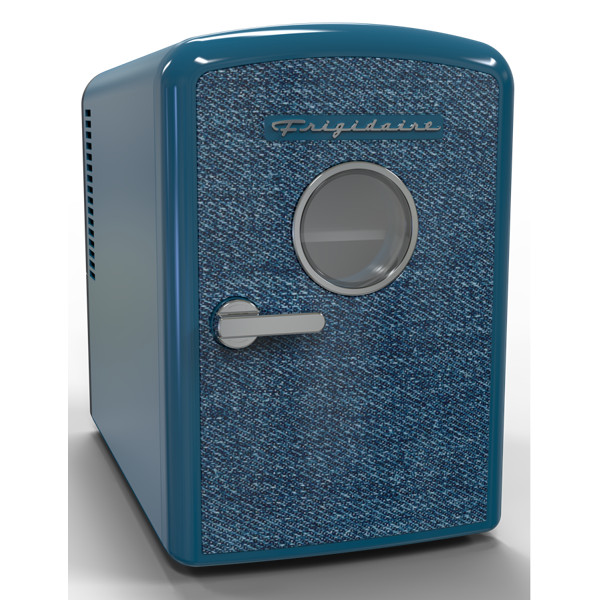 Frigidaire, 9 Can/6 Liter Mini Personal Fridge Cooler, Denim Door, Indigo Fridge
