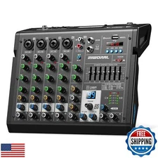 6 Channel Audio Interface Dj Mixer Soundboard Console 99 Dsp Reverb Delay Eff