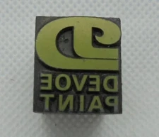 Vintage Printing Letterpress Printers Block D Devoe Paint Logo 