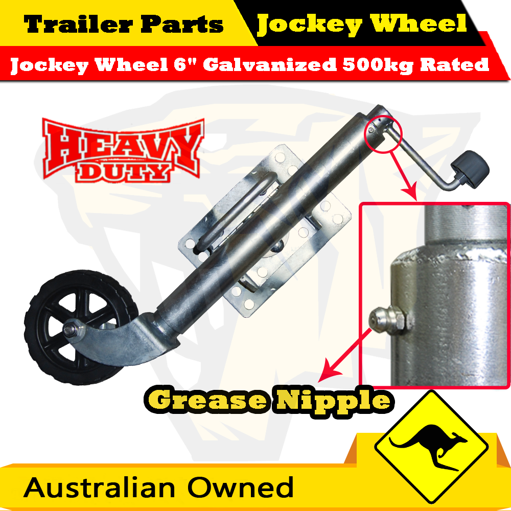 Jockey Wheel 6" Galvanized 500kg (1000lbs) rated Boat JetSki Box