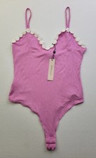 NEW - BCBG Generation Women S Pink Bodysuit Tank Daisy Adjustable Straps Ribbed