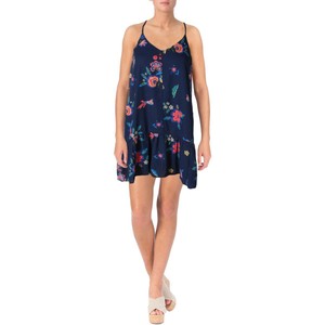 Aqua-Womens-Navy-Chiffon-Printed-Mini-Casual-Dress-M-BHFO-2137