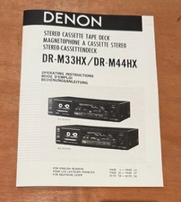 Denon Stereo Cassette Tape Deck DR-M33HX/M44HX Operating Instructions