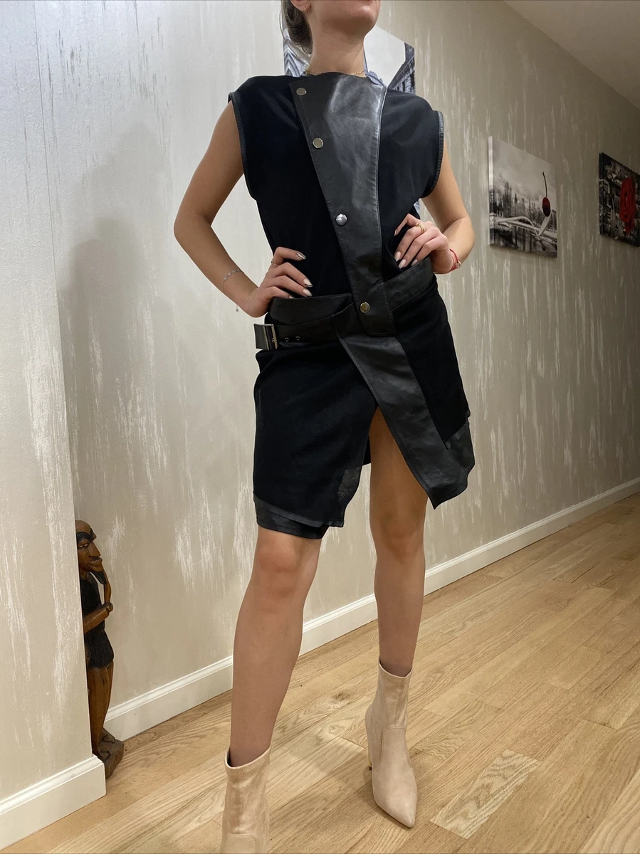 diesel black leather dress Diesel L-ILITH Womens Black Dresses