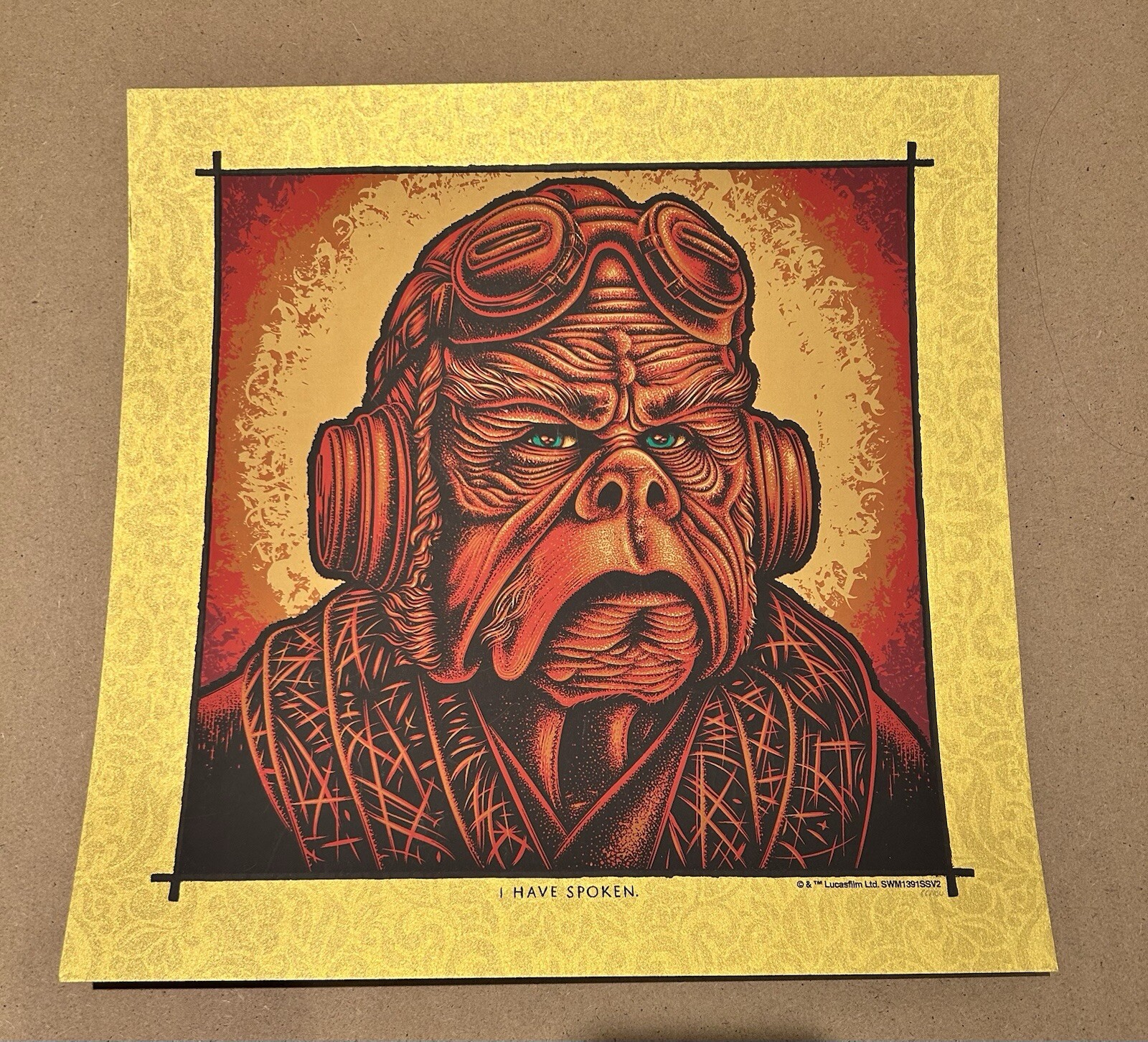 Todd Slater Star Wars Mandalorian Kuiil I Have Spoken Fine Gold Edition x/100