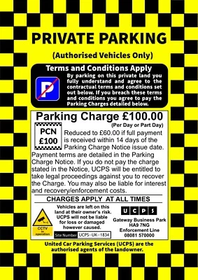CUSTOM No Parking Sign [ Private Parking Sign, Car Park, Enforcement No Wheel Clamp ]