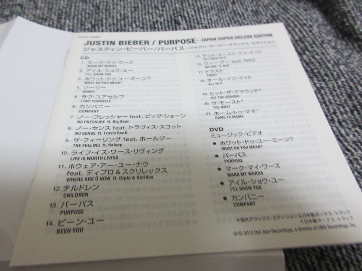 JUSTIN BIEBER / purpose SUPER DELUXE EDIT /JAPAN LTD CD&DVD