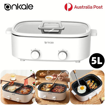 ANKALE Electric Cooker Twin Mandarin Duck Hot Pot Cooking Multifunctional 5L AU