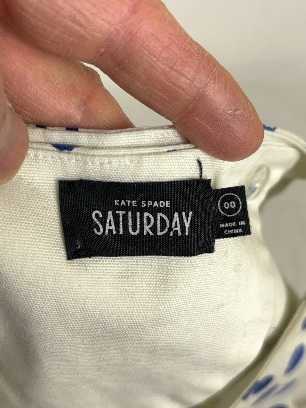 Kate Spade Mini Abito Donna 00 Sabato Cambio Linea A Bianco Blu Vernice Splatter