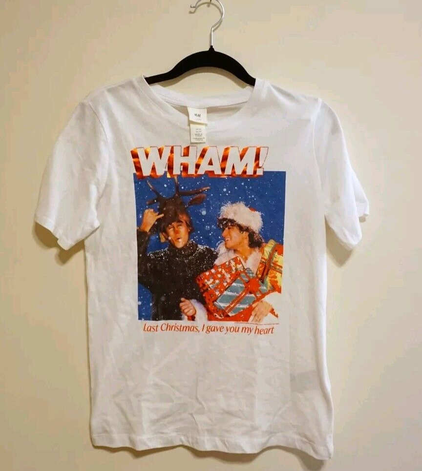 H&M Wham! Last Christmas I Gave You My Heart TShirt 100% Cotton