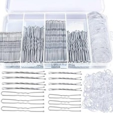 300pcs Silver Bobby Pins Hair Pins Kit, 100pcs Bobby Pins 100pcs Hair Pins