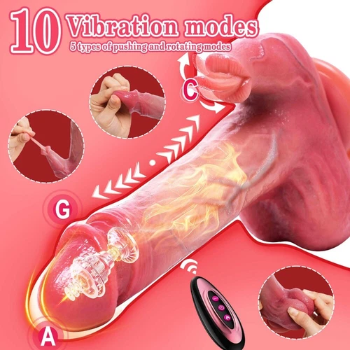 Telescopic Realistic Thrusting Dildo Vibrator Sex Toys for Women Remote Control - Picture 5 of 24