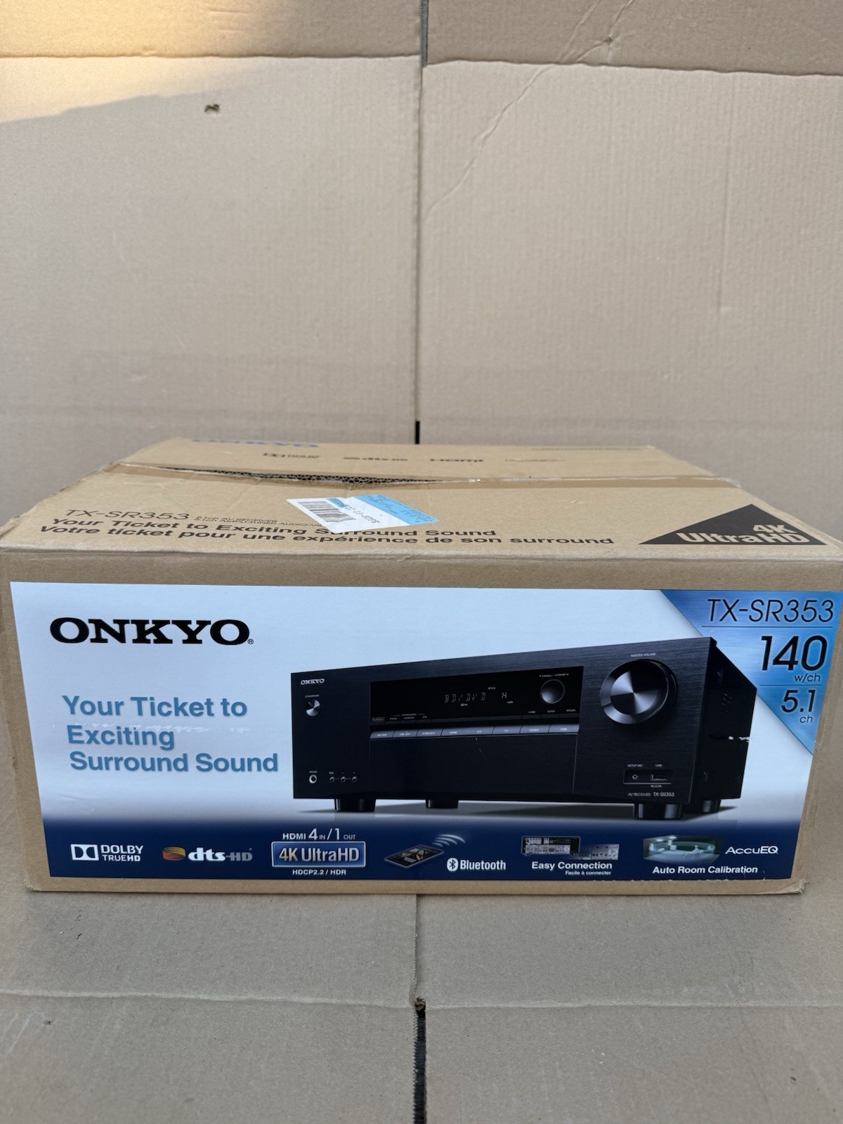 Onkyo TX-SR353 5.1 AV Receiver 4K HDMI Dolby DTS Bluetooth O