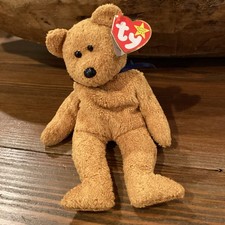 TY Beanie Baby 1998/1999 Fuzz The Bear PE Pellets w/ Error Swing Tag & Tush Tag!