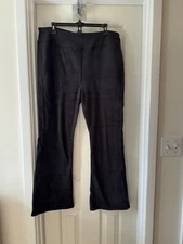 CUDDL DUDS Fleecewear Stretch Bootcut Pants BLACK sz LARGE