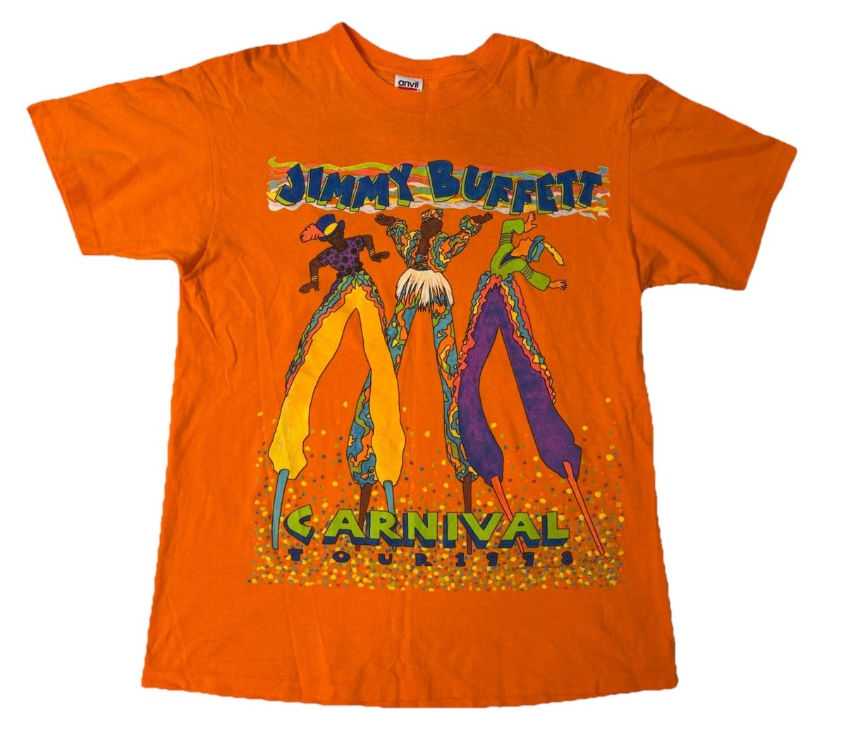 Vintage 90s 1999 Jimmy Buffet Carnival Tour Orange T Shirt XL Mint