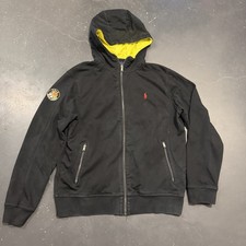 Polo Ralph Lauren Hoodie Mens XL Black Crest Full Zip Sweatshirt Jacket