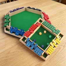 Wooden Dice Board Game Shut The Box for 4-6 Players Flaps Dices Game Parent-chi