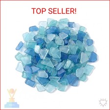 Jetec Sea Glass for Crafts Pieces Seaglass Decor Flat Frosted Sea Glass Ornament
