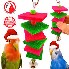 Bonka Bird Toys 1129X Christmas Mini Stepper Small Wood Chew Parrot Pet Cage Toy