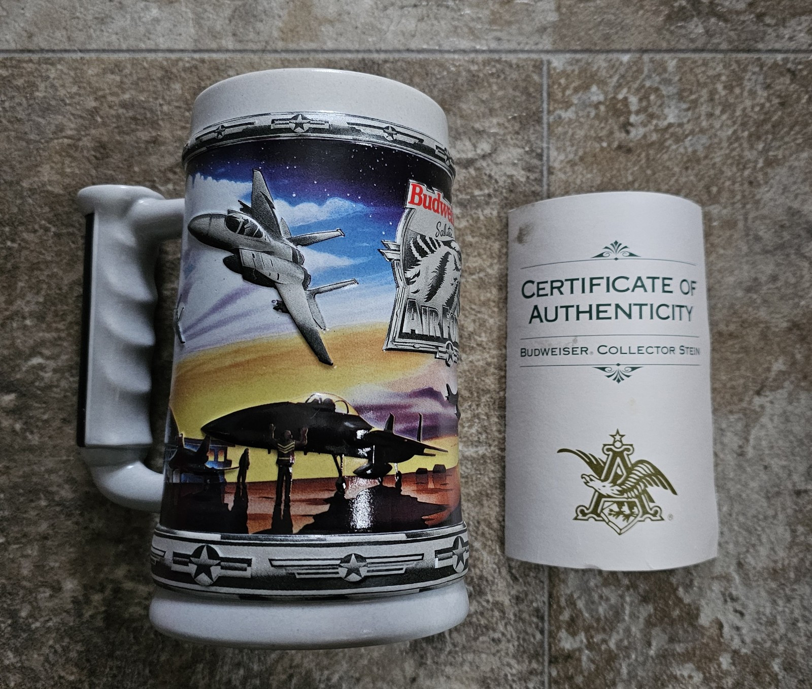 Vintage 1993 Budweiser Air Force Stein F-15 F-117 | eBay