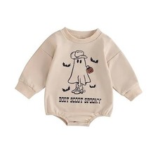 Baby Halloween Outfit Girl Boy Pumpkin Ghost Sweatshirt Romper Oversized