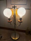 Vintage Mid Century Modern Chrome Three Arm Table Lamp Working 26" — photo 2