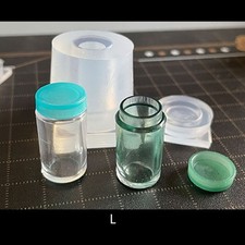 3D Jar Mold Set with Lid Cover Small Cylinder Bottle Silicone Mold for Jewelry