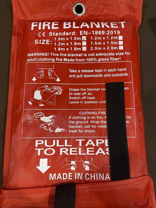 Fire Blanket Fiberglass Emergency Home Retardant 1.0 x 1.0 Ft. Flame Retardant