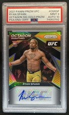 2021 Prizm UFC Ryan Spann Octagon Signatures Gold Prizm RC Auto #/10 PSA 9