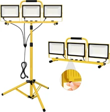 21000 Lumens Work Lights with Stand, 3 Adjustable Head LED Work Light, Waterproo