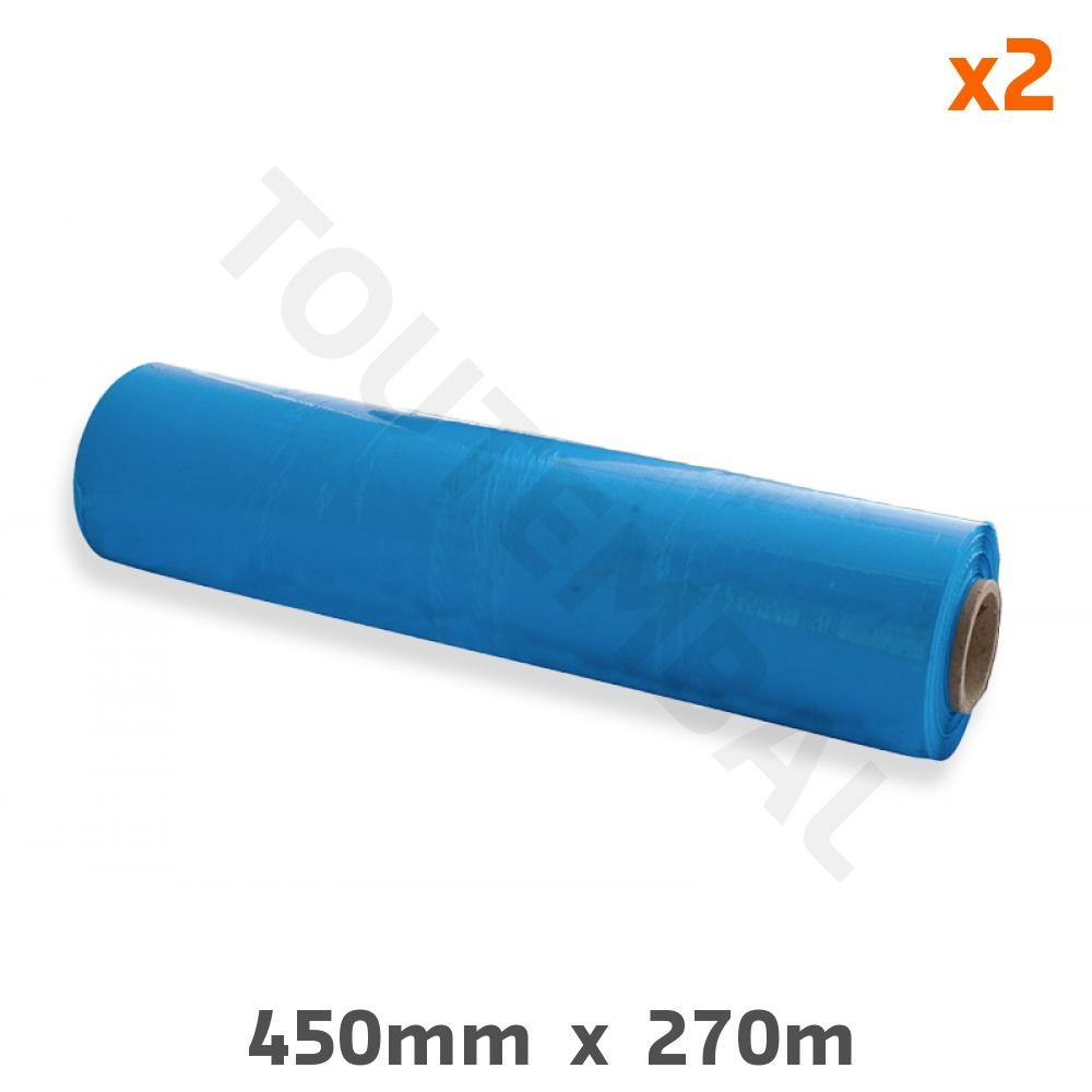 Film étirable bleu 500mm x 270m rouleau d'emballage opaque de palette