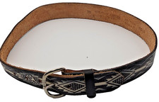 Vintage Brush Creek FG Cowhide Native inspired SW eagle motif USA made belt