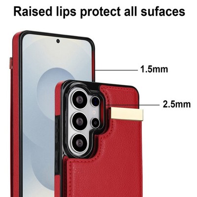 For Galaxy S26 Ultra S25 S24 With Stand Flip Wallet Pocket Phone Cover Case