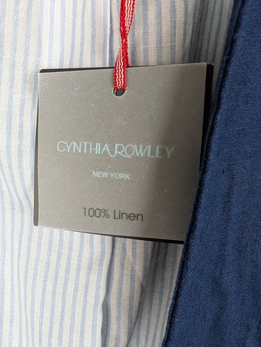 NWT cynthia rowley linen blazer jacket navy size xs Peplum Pleated Jacket 227 - Picture 5 of 9