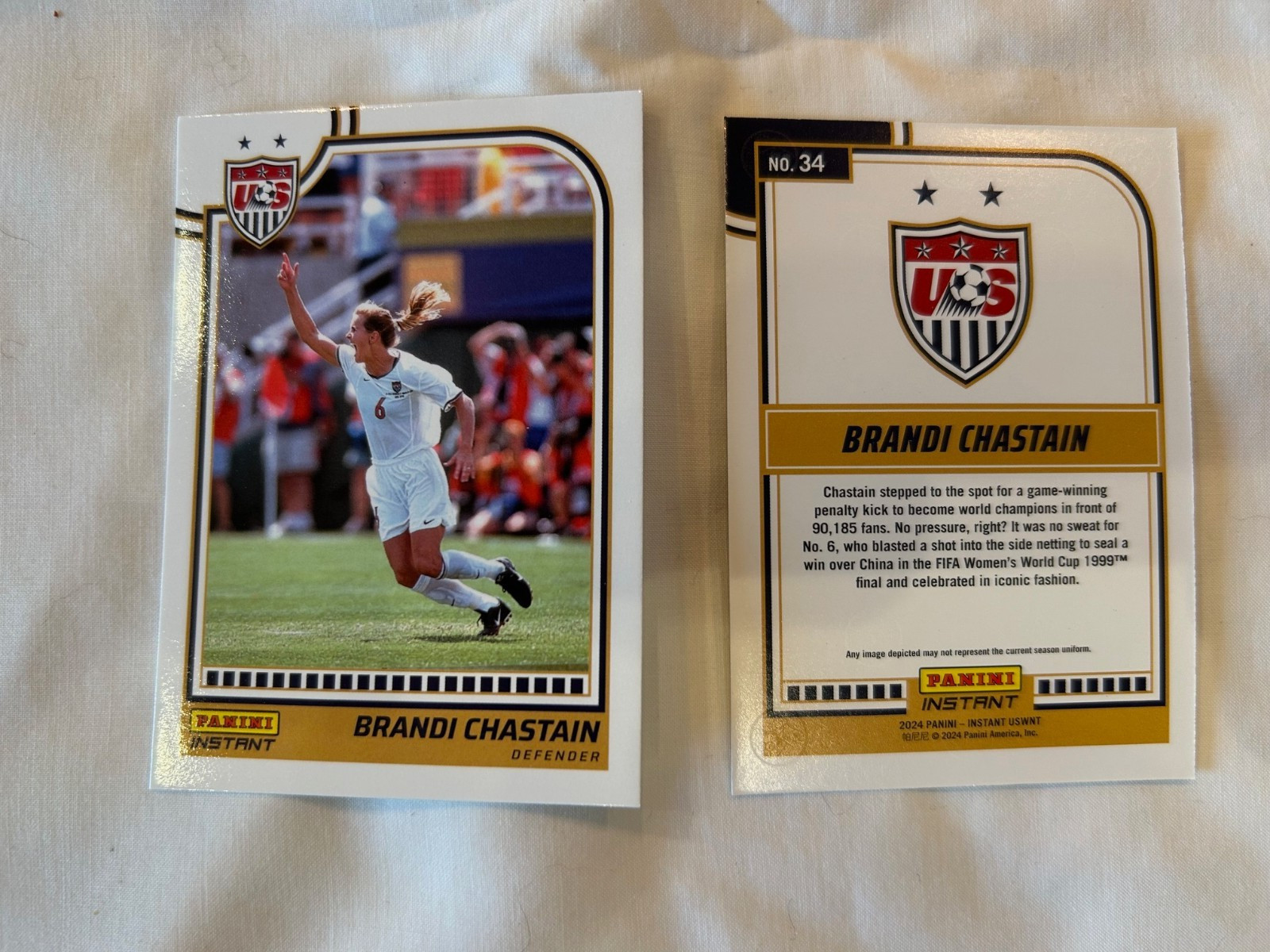 Brandi Chastain #34 2024 Panini Instant Women's Soccer 1999 World Cup USWNT Card