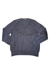 Brooks Brothers Navy Blue Tight Knit 100 Supima Cotton V-Neck Sweater Size L