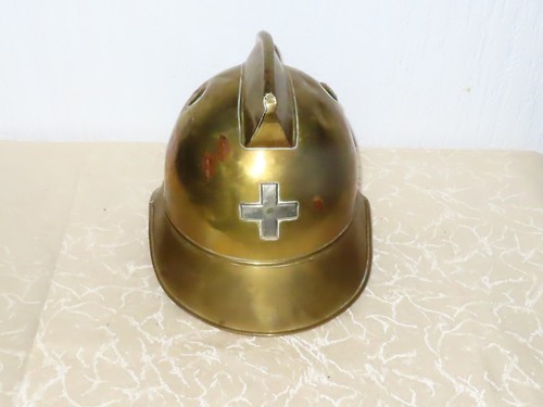 Antique helmet fire brigade helmet brass helmet probably Switzerland! N54