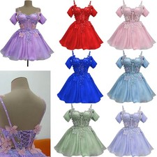 Teen's 3D Butterfly Homecoming Dresses Beaded Tulle Lace Short Prom Dress
