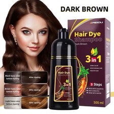 Meidu 3-in-1 Dark Brown Hair Dye Shampoo 500ml