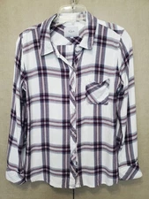 Rails Hunter Plaid Rayon Soft Flannel Long Sleeve Button-Up Shirt Size Medium