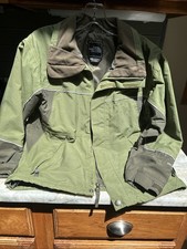 North Face HyVent Nylon Hooded Green Windbreaker Rain Jacket Boys MEDIUM