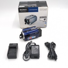 Sony Handycam DCR-SR68 Video Digital Camcorder 60x Zoom Blue Purple Box Battery