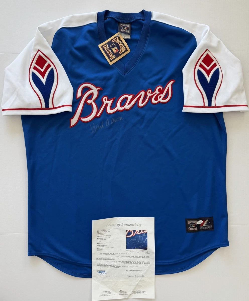 【JSA証明】AARON H.アーロン 直筆サイン M&N社製1957年ジャージ James Spence Authentication (JSA) Hank Aaron MLB Original
