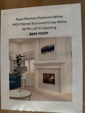 Brand New in Box Pearl Mantels Premium White MDF Mantel Surround Crisp White 48"