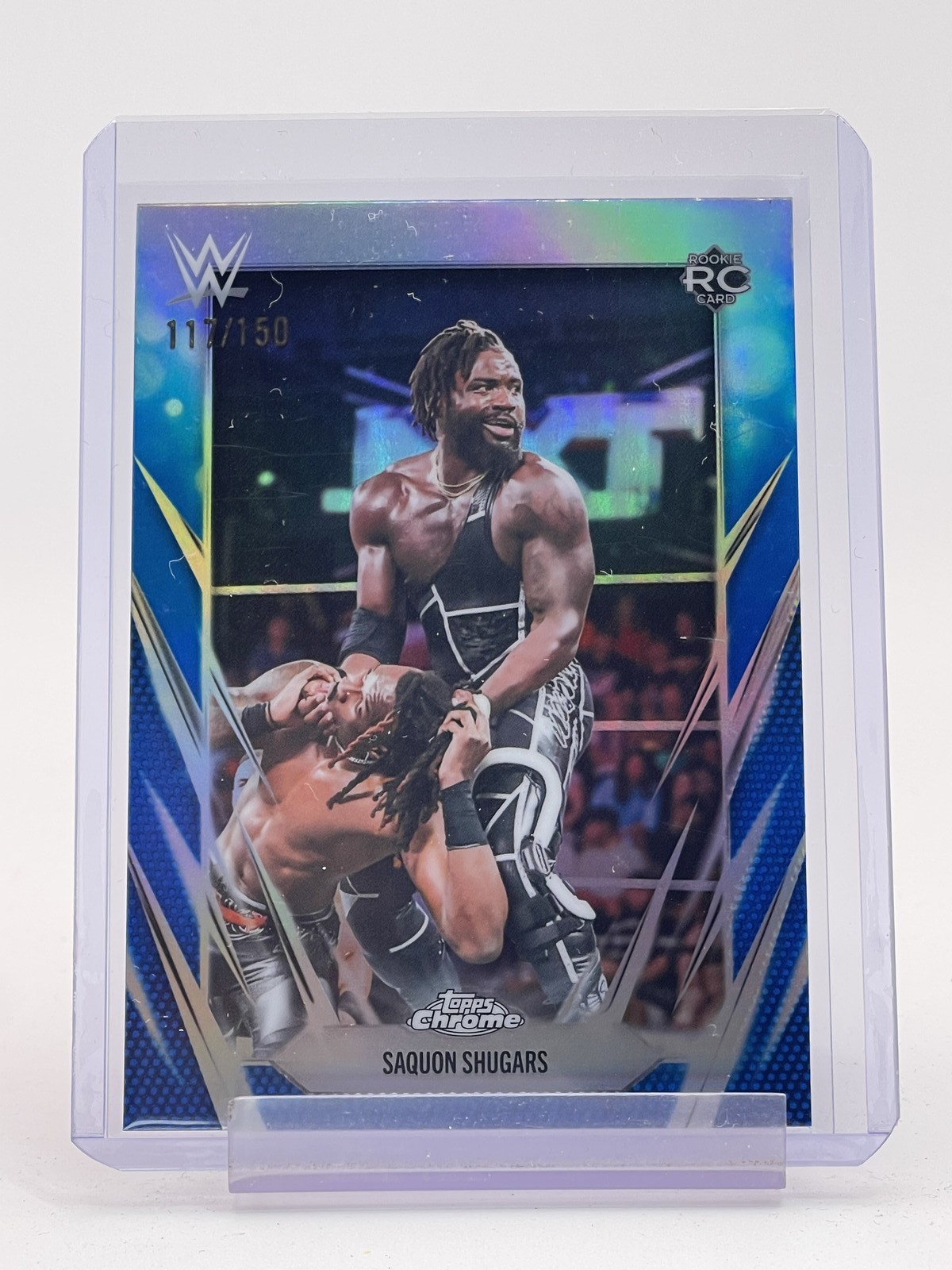 SAQUON SHUGARS 2026 TOPPS CHROME WWE BLUE REFRACTOR ROOKIE /150 Q5908