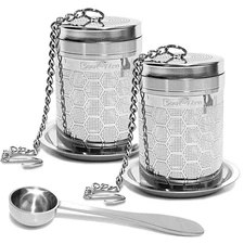 Tea Infuser 2 Pack  Teaspoon Scoop | Extra Fine Hex Mesh Loose Leaf Tea Strai...