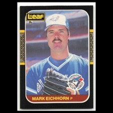Mark Eichhorn Rookie #229 1987 Leaf Toronto Blue Jays Baseball Card MLB NM. rookie card picture